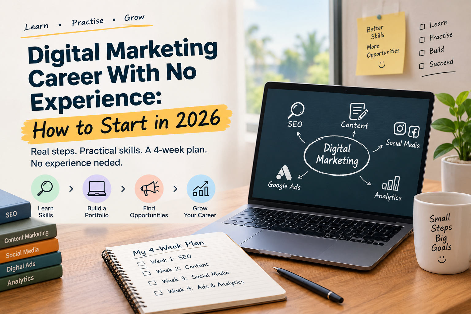 Digital Marketing Career With No Experience: How to Start in 2026
